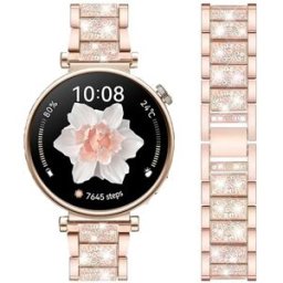 INF Bracelet de montre en acier inoxydable de 18 mm pour Samsung et Huawei Or rose
