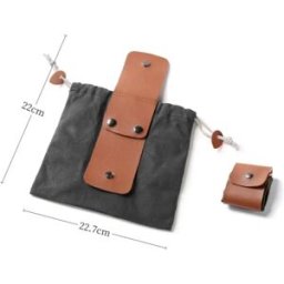 INF Sacoche à outils pliable en toile cirée enduite de PU, grande capacité, avec cordon de serrage et fermeture rapide. Le noir