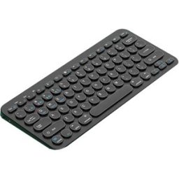 INF Clavier sans fil double mode - 78 touches à ciseaux, rechargeable, Bluetooth basse consommation, appairage multi-appareils Le noir