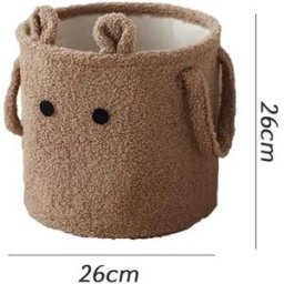 INF Panier à Linge en Laine d'Agneau : Rangement Adorable et Pratique pour la Maison M café