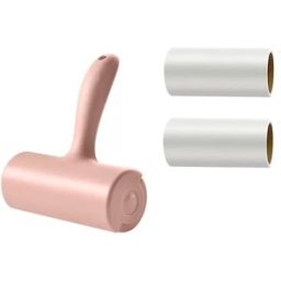 INF Rouleau Anti-Peluche 12cm avec 4 Recharges - Élimination Efficace des Poils d'Animaux et des Peluches Rose