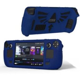 INF Housse de protection en silicone pour console de jeu Steam Deck - Antidérapante et résistante à la poussière Bleu