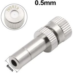INF Buse de brumisation basse pression à connexion rapide 6mm 0.5mm - Alliage d'aluminium argenté, brume froide, pack de 10