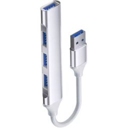 INF Extenseur intelligent 4 ports Type-C : concentrateur USB 2.0 pour souris, disque dur, disque dur et imprimante Argent