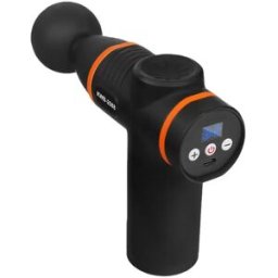 INF Mini Pistolet de Massage Fascial 32 Vitesses : Masseur Musculaire LCD Rechargeable pour Percussions Profondes Noir + Orange