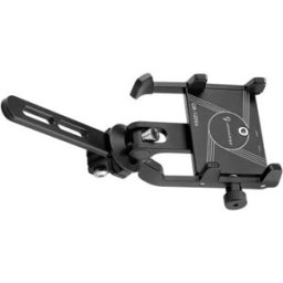 INF Support de téléphone vélo multifonction avec éclairage intégré et fixation caméra, alliage d'aluminium, rotation 360°, Le noir