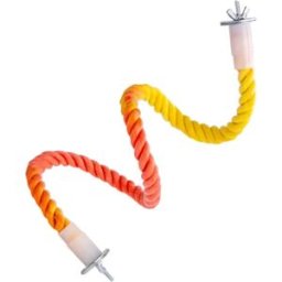 INF Corde d'escalade pour perroquet - Perchoir en corde de coton multicolore 60cm avec noyau PP et fer, échelle et balançoire