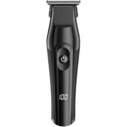 INF Tondeuse sans fil à affichage LCD pour gravure - 2000mAh rechargeable, lame T auto-affûtante 0.1mm, autonomie 250min Le noir