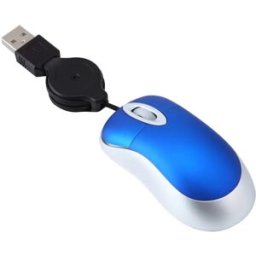 INF Mini Souris Rétractable - Conception Compacte pour une Portabilité Facile Bleu