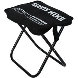 INF Tabouret de camping pliant portable – Siège en alliage d'aluminium léger avec assise rembourrée en tissu Oxford, rangement Le noir