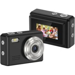 INF Mini caméra numérique 720P avec lanière, chaîne métallique, Type-C et OTG - Capteur 1MP réel, batterie 200mAh, microSD Le noir