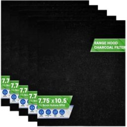 INF Lot de 5 filtres noirs pour hotte, compatible avec 43000/NuTone BP58 - Polyuréthane + Charbon actif, 27cm x 20cm