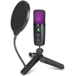 INF Microphone à Condensateur USB - 192kHz/24Bit Micro d'Enregistrement Studio avec Trépied & Filtre Anti-Pop