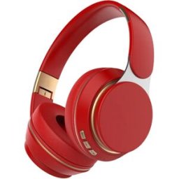 INF Casque Bluetooth Over-Ear à Basses Profondes, Drivers 40mm, Pliable, Autonomie 10h, compatible avec téléphones, tablettes Rouge