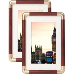INF Cadre Photo Style Bronze Antique avec Texture Bois Massif - Élégance et Raffinement pour Votre Décoration 7 pouces