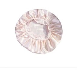 INF Bonnet rond en soie épaisse uni avec bord smocké élastique - Grand bonnet de nuit surdimensionné pour cheveux longs et Rose