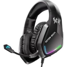 INF Casque gaming filaire compatible avec PS4, PS5, Xbox, Switch - Prise 3.5mm unique avec Y-splitter, éclairage LED, noir