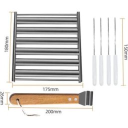 INF Support à hot-dog compatible avec 304 et 430 acier inoxydable, rack à saucisses amovible avec 4 brochettes, idéal pour M