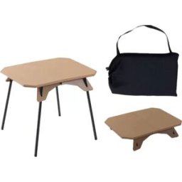 INF Table Pliante Portable Extérieure Haute-Basse avec Pieds en Aluminium et Plateau en ABS Kaki