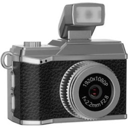 INF Mini Caméra Rétro avec Flash : Vidéo HD 1080P, Style Vintage, Enregistreur Portable Le noir