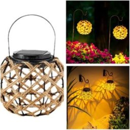 INF Lanterne Solaire d'Extérieur - Éclairage LED Décoratif pour Patio, Jardin et Allée Lumières blanches chaudes