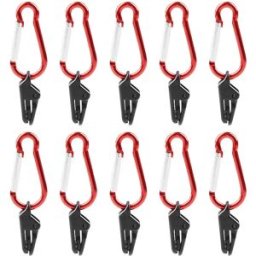 INF Pinces coupe-vent avec boucle mousqueton rouge (paquet de 10)