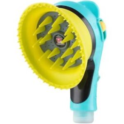 INF Brosse de bain massage 2-en-1 pour animaux - Pulvérisateur de douche portable avec dents de massage en silicone, outil de Bleu