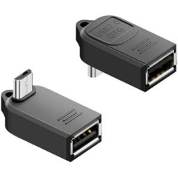 INF Adaptateur USB A femelle vers Micro B mâle OTG coudé (lot de 4) – Porte-clés, USB 2.0, 480Mbps