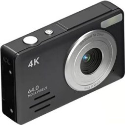 INF Appareil Photo Numérique 4K 64MP Zoom 18x - Idéal Voyages & Selfies Le noir