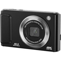 INF Appareil photo numérique 4K HD avec objectif avant et arrière et stabilisation Le noir