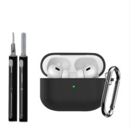 INF Étui de protection en silicone (ensemble de 3 pièces) compatible avec Apple AirPods Pro 3 Le noir