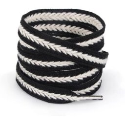 INF Lacets en épi de blé - 2 paires Noir + Blanc