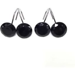 INF Paquet de 12 crochets de rideau de douche noirs, anneaux de rideau en acrylique