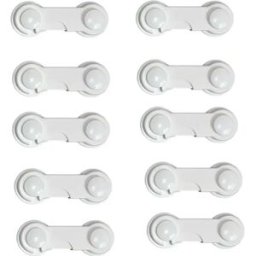 INF Pack de 10 serrures de sécurité courtes polyvalentes - Adhésif transparent ABS anti-pincement pour armoires, réfrigérateurs