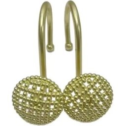 INF Crochets de rideau amovibles (12 pièces) - Alliage de zinc, boule en maille creuse, options multicolores Or