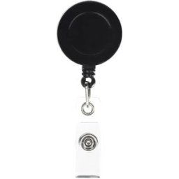 INF Clip Porte-Badge Rétractable Noir, 5 Pcs - Alliage de Zinc & PVC, Enrouleur de Carte d'Identité Sécurisé