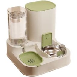 INF Distributeur automatique pour animaux 2-en-1 avec contrôle des portions et filtre d'eau à double couche Vert