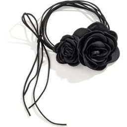 INF Collier Ras de Cou Rose, Collier Ras de Cou Rose en Velours pour Femme Le noir