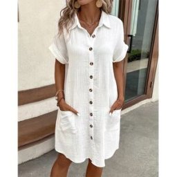 INF Élégante Robe Blanche : Design Confortable et Élégant L