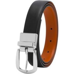 INF Ceinture réversible femme à boucle à ardillon rotative, cuir microfibre et boucle en alliage, convient 40-70kg Argent