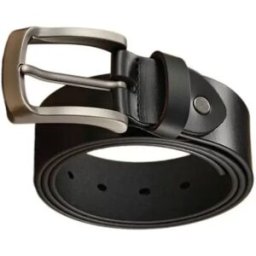 INF Ceinture en cuir fendu de vache 130cm à boucle ardillon vintage - Maintien sécurisé anti-glissement, largeur 4cm Le noir