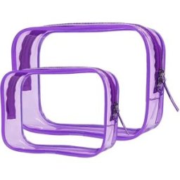 INF Ensemble de sacs de rangement transparents 2 pièces - Idéal pour les voyages et le maquillage Violet