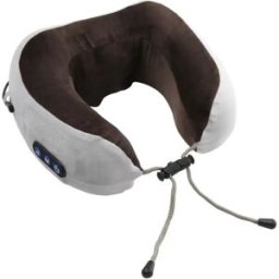 INF Coussin de massage en U pour nuque - Masseur rechargeable 2 têtes, housse spandex douce, 3 modes, faible bruit, longue café