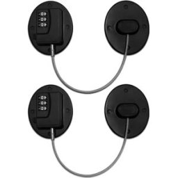 INF Lot de 2 Cadenas à Code Combiné pour Réfrigérateur Sans Perçage, Ovale Le noir