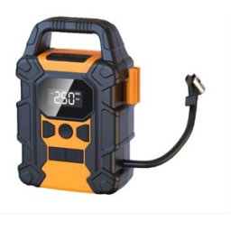 INF Gonfleur de Pneu Portable - Gonflage Rapide en 10s, Compresseur d'Air Rechargeable pour Voitures, Vélos, Ballons Orange