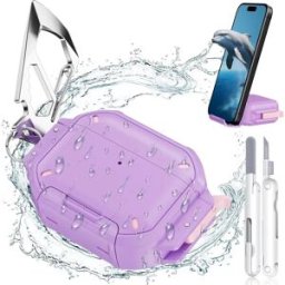 INF Étui de protection en TPU avec stylo de nettoyage compatible avec Apple AirPods Pro 3 - Antichoc et étanche Violet