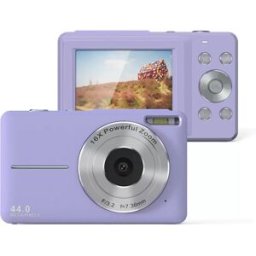 INF Appareil photo numérique compact 44MP - Zoom numérique 16x, Vidéo 1080P, AF, Reconnaissance faciale et longue autonomie