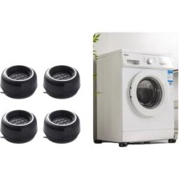 INF Coussinets pour machine à laver anti-vibrations et réduction du bruit, pack de 4 Le noir