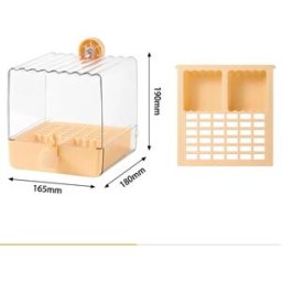 INF Abreuvoir et mangeoire 2-en-1 pour perroquet - Bain d'oiseaux et distributeur de nourriture, nettoyage facile Orange