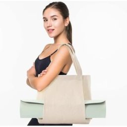 INF Sac fourre-tout en toile pour tapis de yoga pour femmes, sac de transport pour tapis de yoga d'extérieur Blanc
